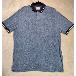 Dario Beltran Mens XL Blue Geometric Print Short Sleeve Polo Shirt Made in Spain
